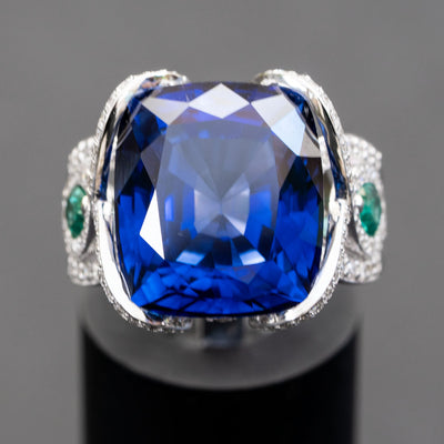 טבעת אבן חן ספיר כחול טבעי