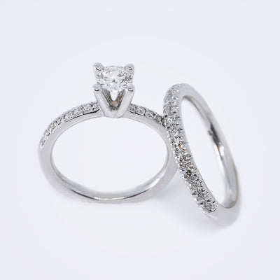 טבעת אירוסין טבעת יהלום זהב לבן 18 קראט