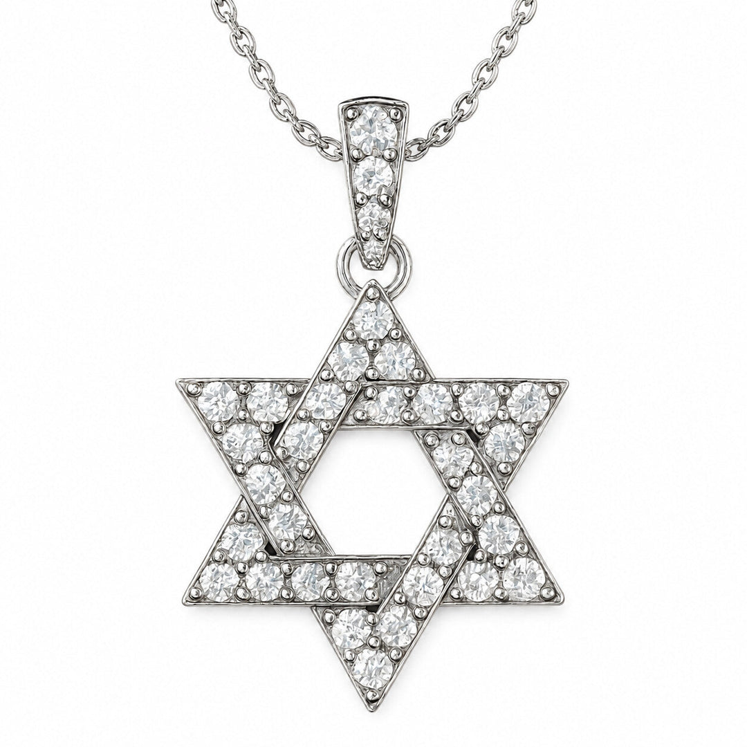 תליון מגן דוד עם יהלומים טבעיים 0.31 קראט – צילום מוצר על רקע לבן
