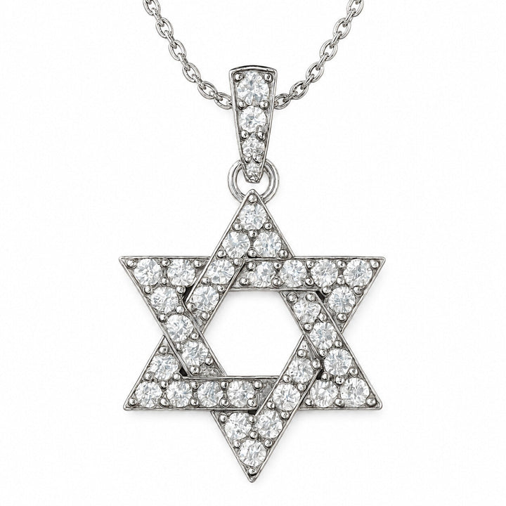 תליון מגן דוד עם יהלומים טבעיים 0.31 קראט – צילום מוצר על רקע לבן