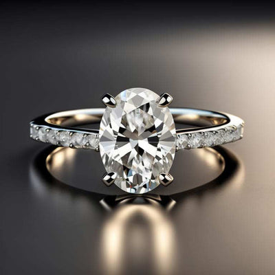 טבעת יהלום אירוסין אובלית