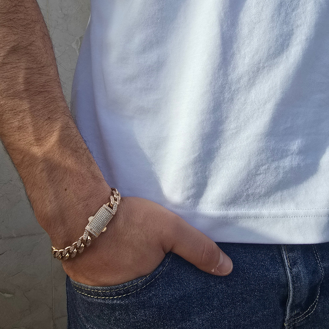 צמיד לגבר עם יהלומים טבעיים 2.50 קראט