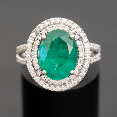 טבעת אבן חן אמרלד בגוון ירוק