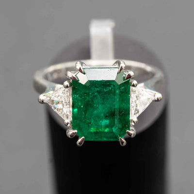 טבעת אבן אמרלד ירוקה טיבעית 